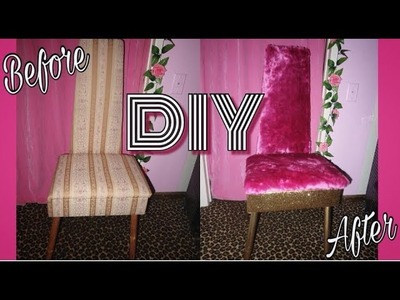 DIY Glitter & Fur Vanity Chair | Annie Penta