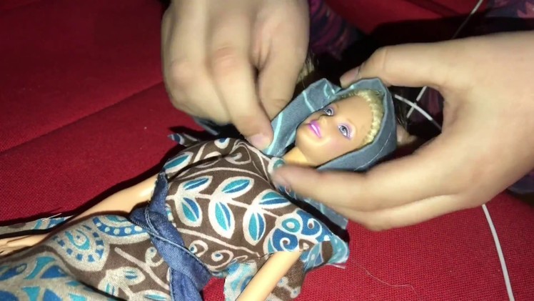DIY. How To Make Muslim Barbie Dress Tutorial CUSTOM BARBIE