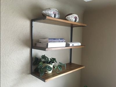 DIY Modern Industrial 3 Tier Wood & Steel Shelf