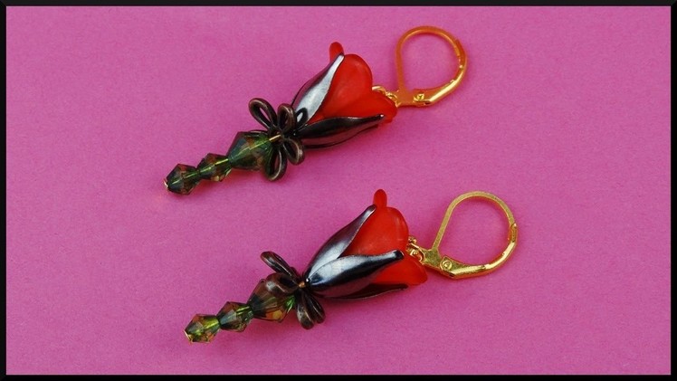 DIY | Perlen Sommer Blumen Ohrringe | Beaded acrylic flower earrings | Summer Beadwork jewelry