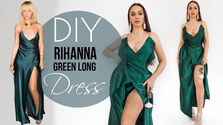 DIY RIHANNA Green Long Dress | Tijana Arsenijevic