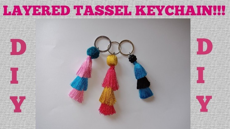 DIY stylish layered silk thread tassel keychain | keychain making at home