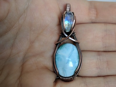 Double Stone Wire Wrapped Pendant Tutorial Cabochon