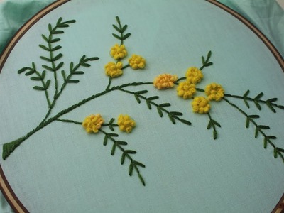 French knot and running stitch flower design | Hand embroidery designs