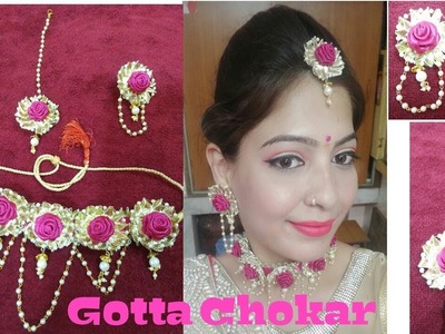 Gota jewellery making tutorial | Chokar, jhumka & teeka by Shakti's creative world