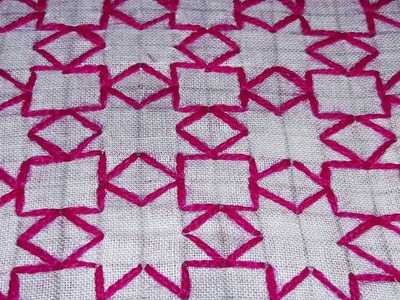 Hand Embroidery beautiful nokshi katha design video tutorial by cherry blossom.