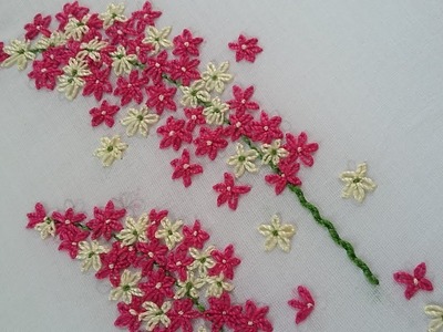Hand embroidery of flowers with lazy daisy stitch for beginners