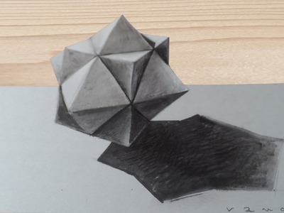 HOW TO DRAW 3D STAR CUBE - Drawing Cuboctahedron Illusion