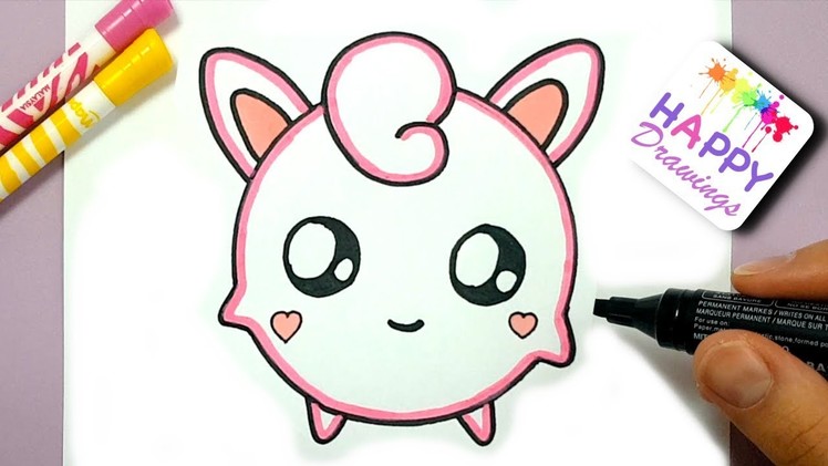 How to Draw Pokemon Jigglypuff Cute  step by step Easy