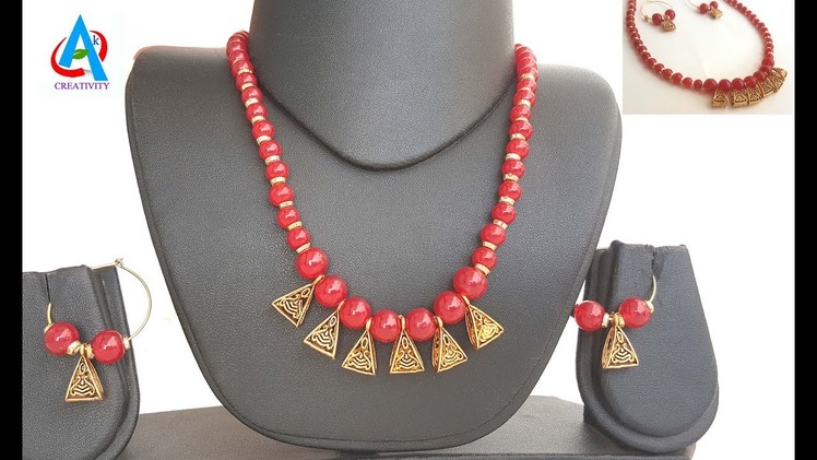How to make red beads mangalsutra tutorial. bridal jewelry making video