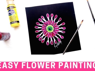 How to paint an African Daisy |  One stroke painting flower | DIY | Round brush painting