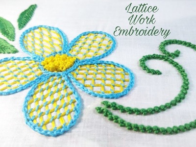 Lattice Work Stitch Flower (Various Hand Embroidery Stitches)