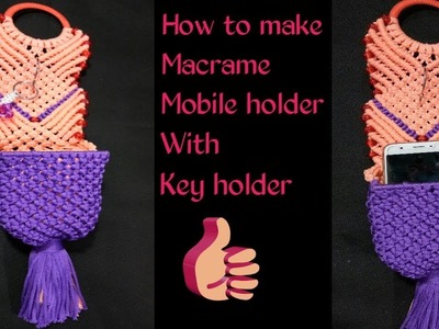 Macrame mobile holder with key holder tutorial in hd