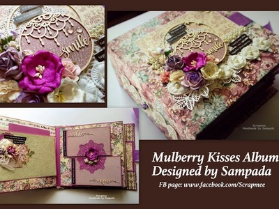Mulberry Kisses Scrapbook Album | Handmade Scrapbook in 8x8 inch | Love.Anniversary.Romance Album