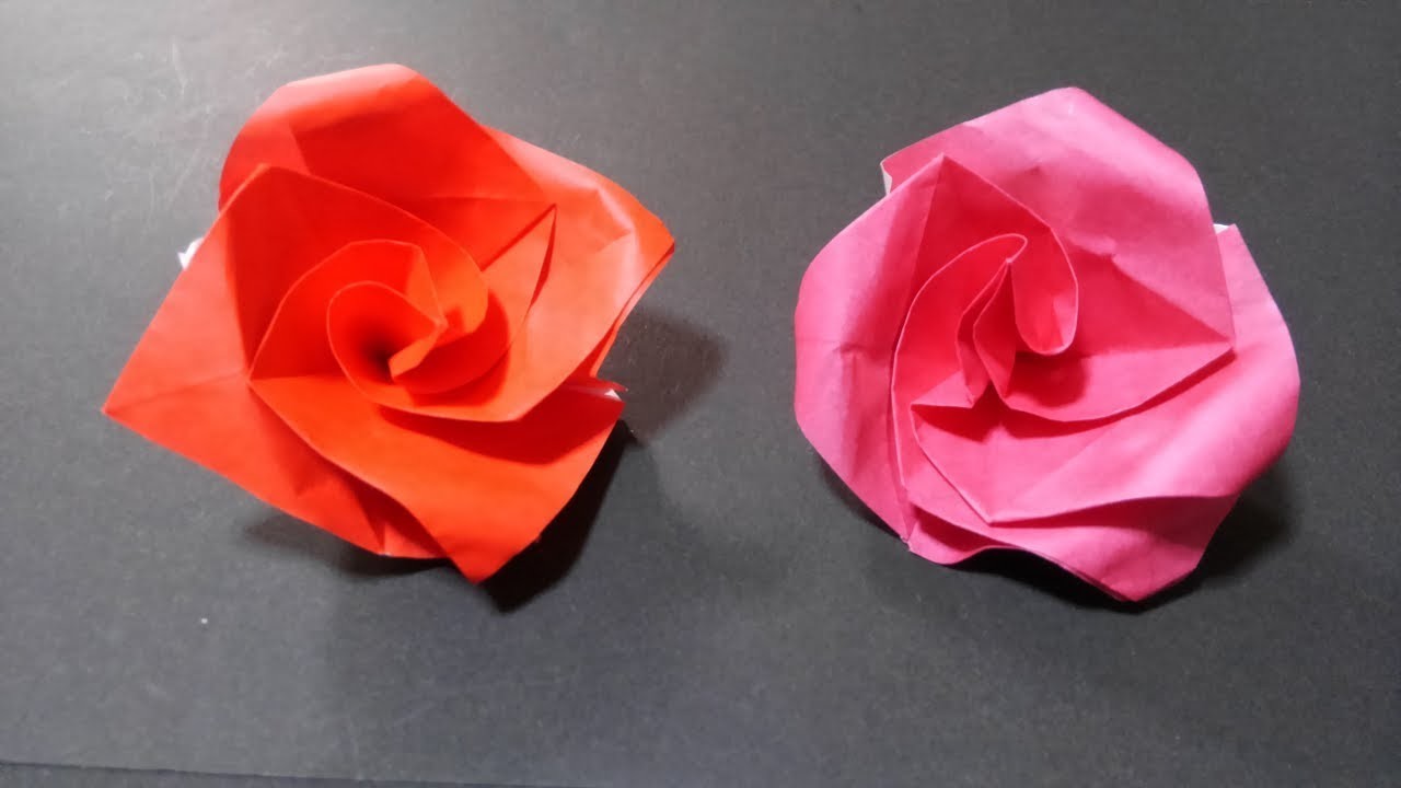 Origami Easy Rose Flower 折り紙 立体的なバラの簡単な折り方youtube Tv