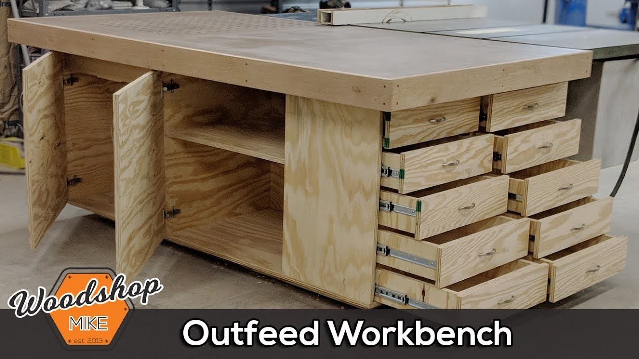 Outfeed Workbench, Torsion Box Top & Downdraft Sanding, DIY Woodworking