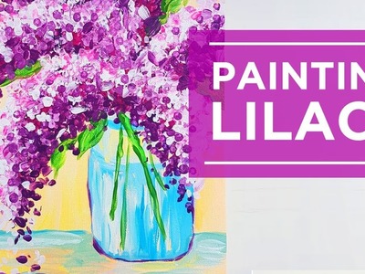 PAINTING TUTORIAL Lilac flowers for Beginners | Q Tips.Cotton Swabs technique