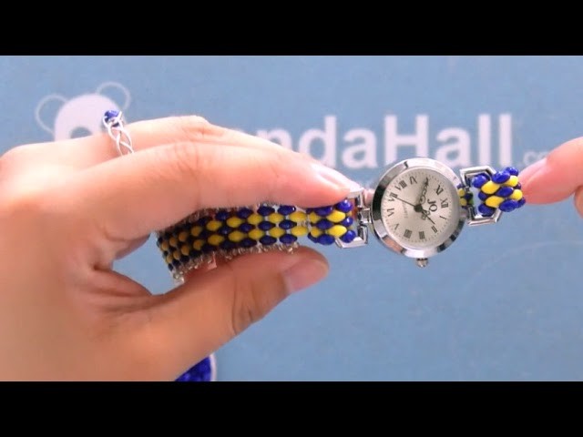 PandaHall Tutorial on Making 2-hole Seed Beads Watch Bracelet