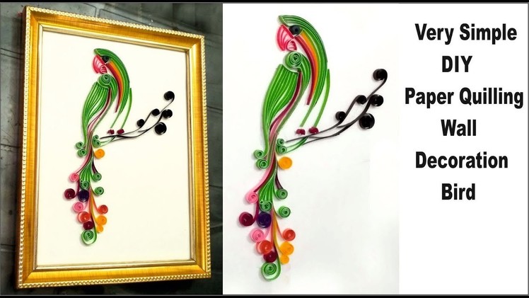 Paper quilling bird designs for decoration | paper quilling bird frame