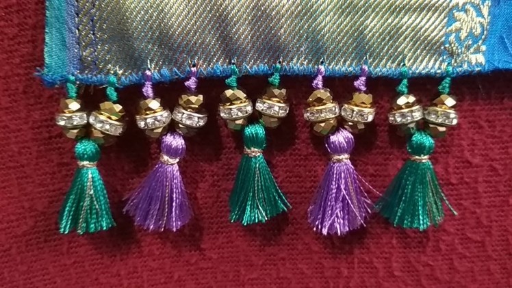 Saree Kuchu.tassel with Stone and crystal beads