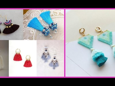 Silk thread tassel earrings=tassel jewelry trend=latest earrings design