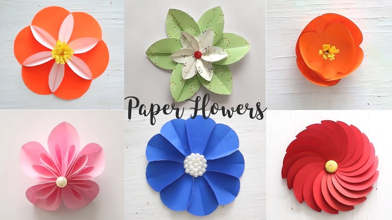 Craft ideas, 6 Easy Paper Flowers, Craft Ideas, DIY Flowers, 6 Easy