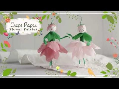 A Spun Cotton and Crepe Paper Flower Fairy - DIY Craft Tutorial