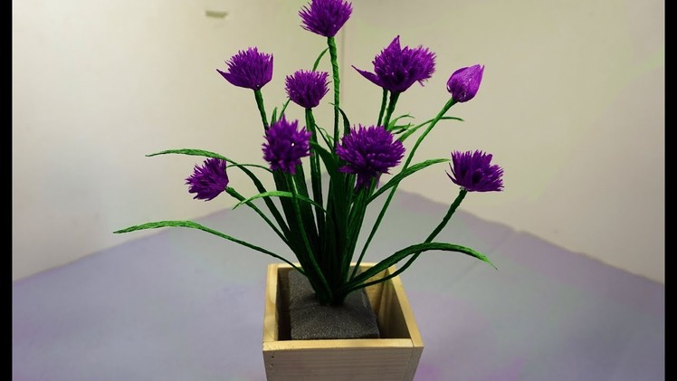Chives Paper Flowers - Amazing and Easy Paper Craft