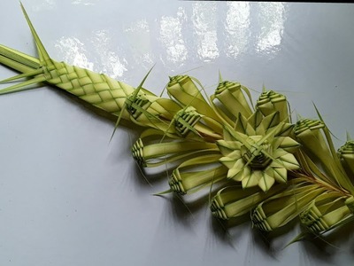Craft work of date palm . how to make a beautiful flower of date palm