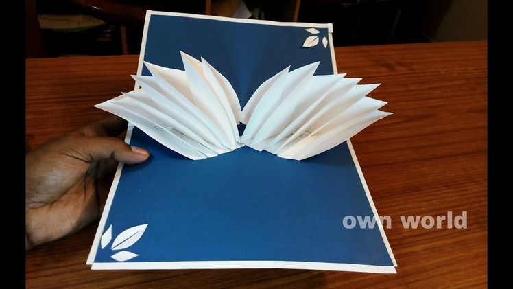 DIY 3D Lotus Flower Pop up Card-Paper Crafts-Handmade Craft