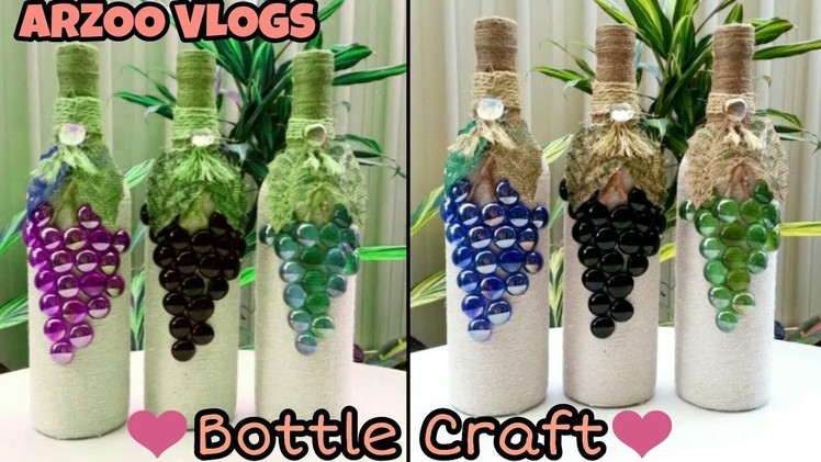 DIY | Bottle Decoration With Marble | Marbles craft | ARZOO VLOGS