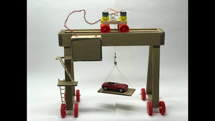 DIY Crane bridge two beam - cardboard toy