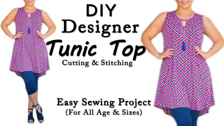 Diy Designer Tunic Top Cutting & Stitching | Easy Sewing Project for All Age & Sizes