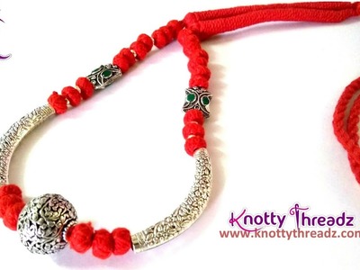 DIY German Silver Jewelry | Victorian Beads Necklace | Silver Collection | www.knottythreadz.com
