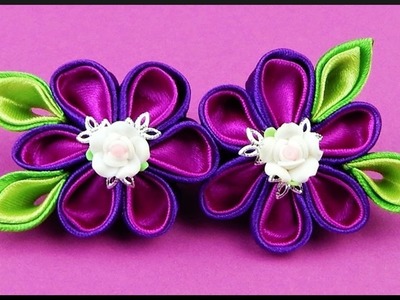 DIY Kanzashi | Blumen Rosen Haarspange | Flower roses barrette | Hair accessories