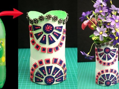 DIY - Plastic Bottle Flower Vase Craft Ideas - Plastic Bottle & Cardboard Recycling ideas