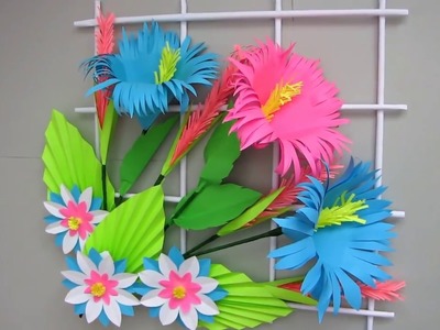 DIY. Simple Home Decor. Wall Decoration. Hanging Flower. Paper Craft Ideas