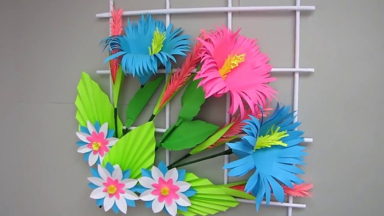 DIY. Simple Home Decor. Wall Decoration. Hanging Flower. Paper Craft Ideas