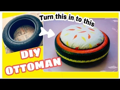 DIY Tyre OTTOMAN || Easy Tyre seat || OTTOMAN in Budget || Bohemian Seating with Tyre