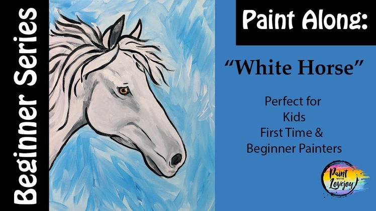 EASY???? - How to Paint a White Horse - Step by step acrylic painting for beginners and kids