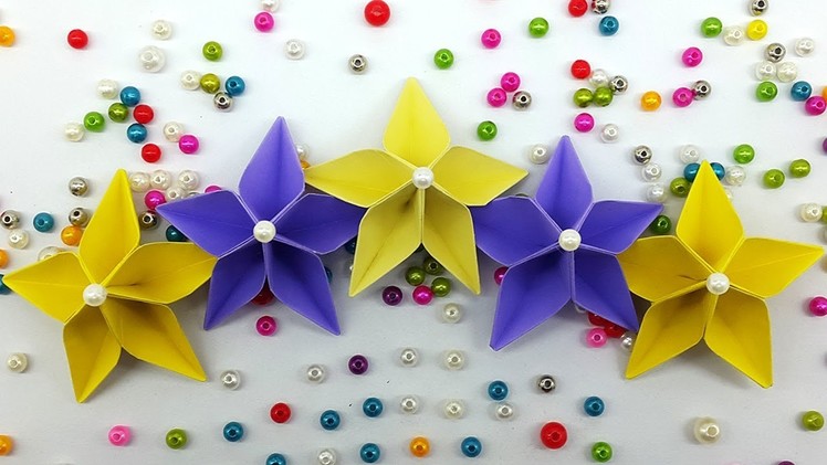 Easy Paper Flower making tutorial (Origami Flowers) - DIY Handmade Craft