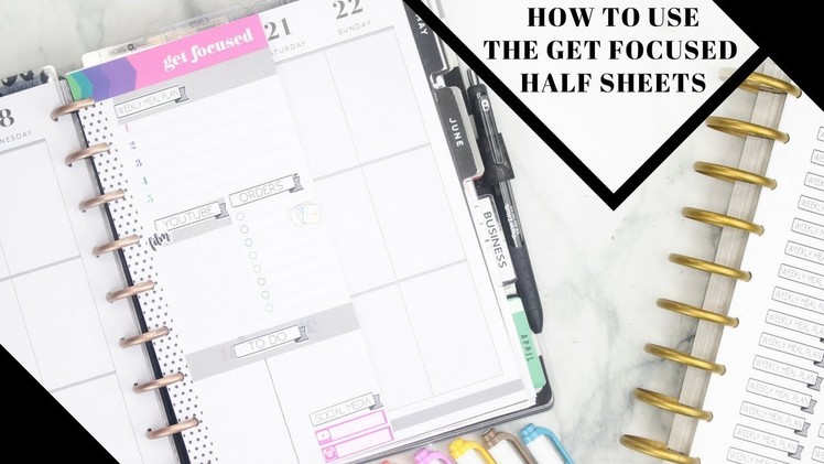 Easy Way To Use GET FOCUSED Half Sheets! |Classic Happy Planner | At Home With Quita