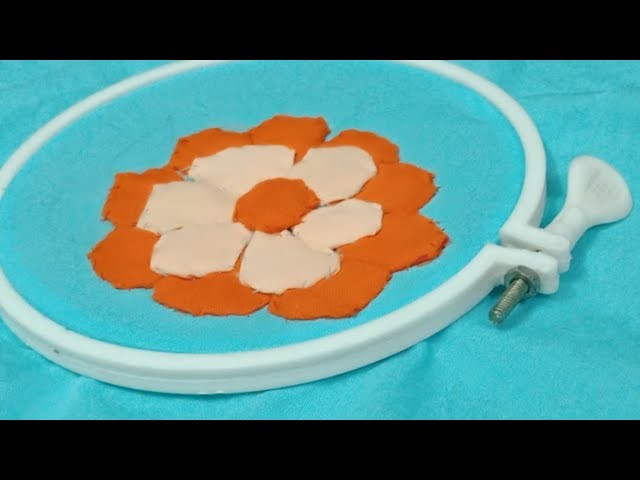 Hand embroidery applique work flower for bed sheet or kurti