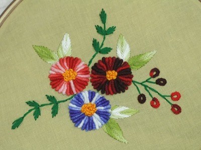Hand embroidery designs | Bullion knot stitch