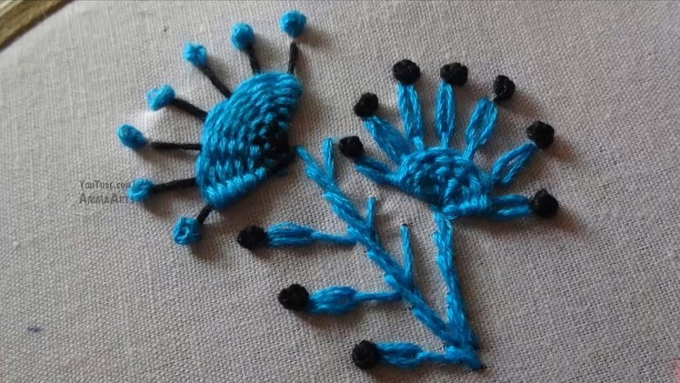 Hand Embroidery Kamali Work & French knot Stitch by Amma Arts
