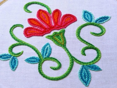 Hand Embroidery | Kashmiri.Kashida Embroidery with Chain Stitch | Hand Embroidery Designs #36