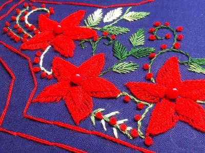 Hand embroidery neck design for kurtis.kameez.blouse.