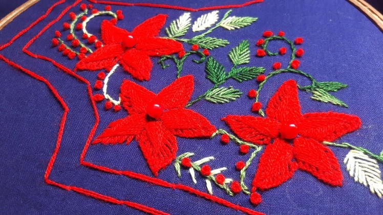 Hand embroidery neck design for kurtis.kameez.blouse.