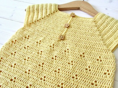 How to crochet a baby. girl's pretty summer dress - the Daisy dress