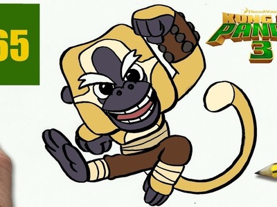 HOW TO DRAW A MONO KUNG FU PANDA  CUTE, Easy step by step drawing lessons for kids